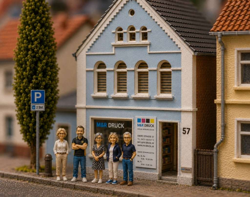 Miniatur eines Druckgeschäfts