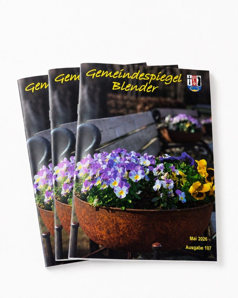 Gemeindespiegel Blender mit Blumen
