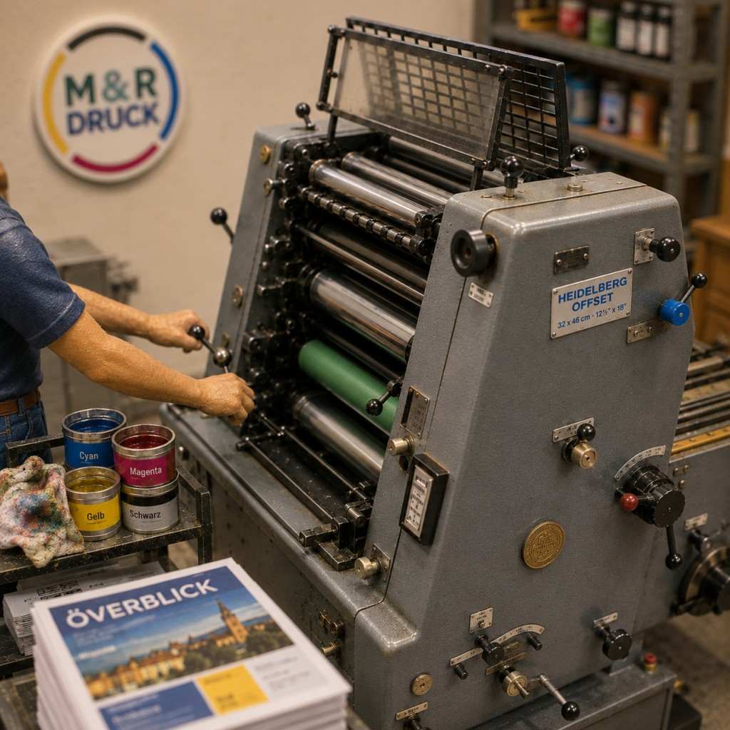 Druckmaschine mit farbigen Farben